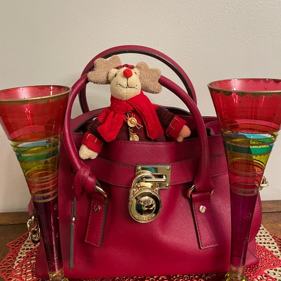 Michael Kors Red Satchel with Gold Accents - Picture 13 of 13